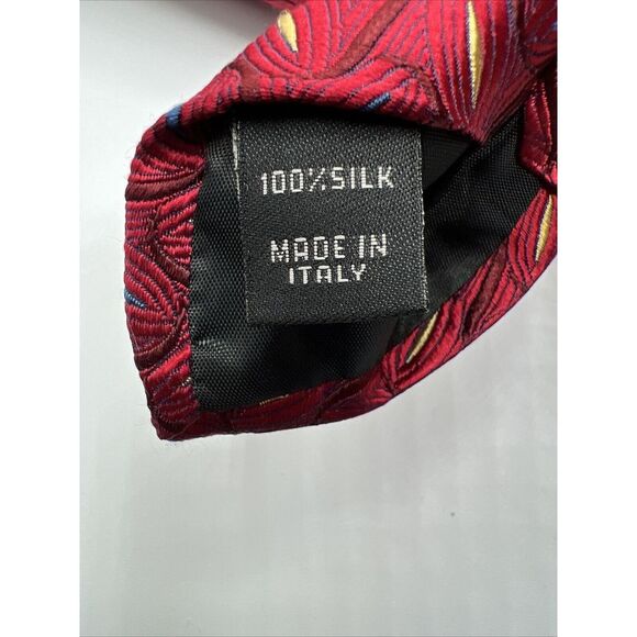 JOS. A. BANK Reserve Men's Silk Necktie‎ ITALY Designer Geometric Red Multicolor - Picture 8 of 9